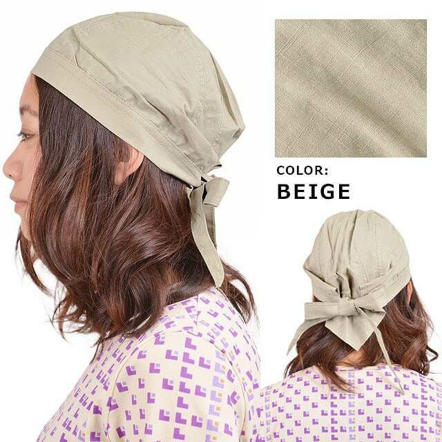 コットンバンダナキャップ≪無地≫| メンズ レディース 秋冬 綿 三角巾 医療用帽子 抗がん剤