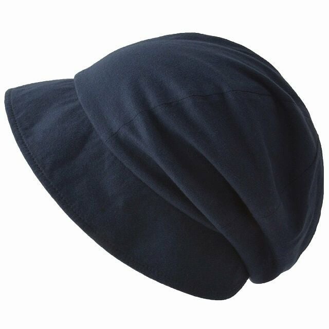 ネイビー×パープルのNOPO ソフト オーガニックコットン キャスケット 