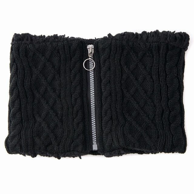 ジッパー ニット ボア ネックウォーマー