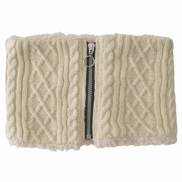 ジッパー ニット ボア ネックウォーマー