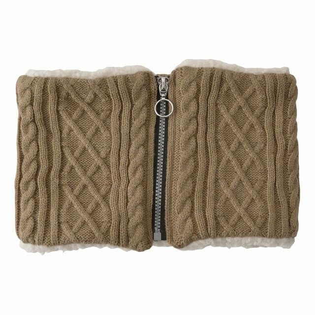 ジッパー ニット ボア ネックウォーマー