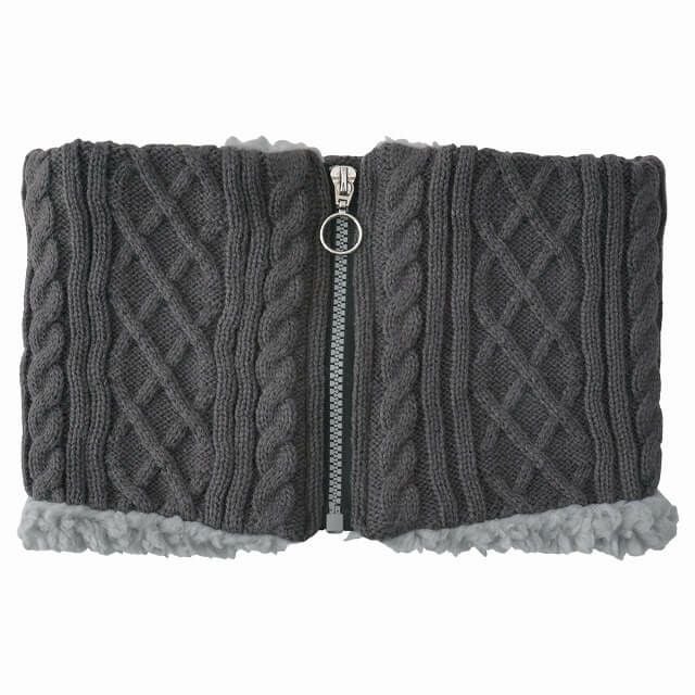ジッパー ニット ボア ネックウォーマー