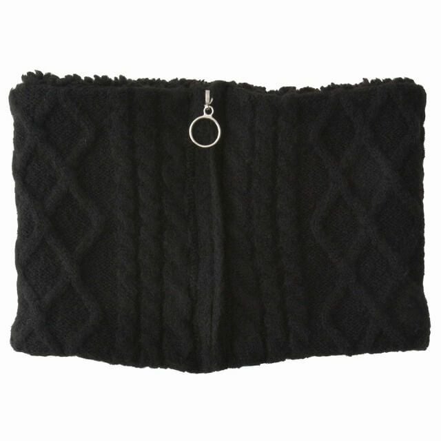 ジッパー ニット ボア ネックウォーマー