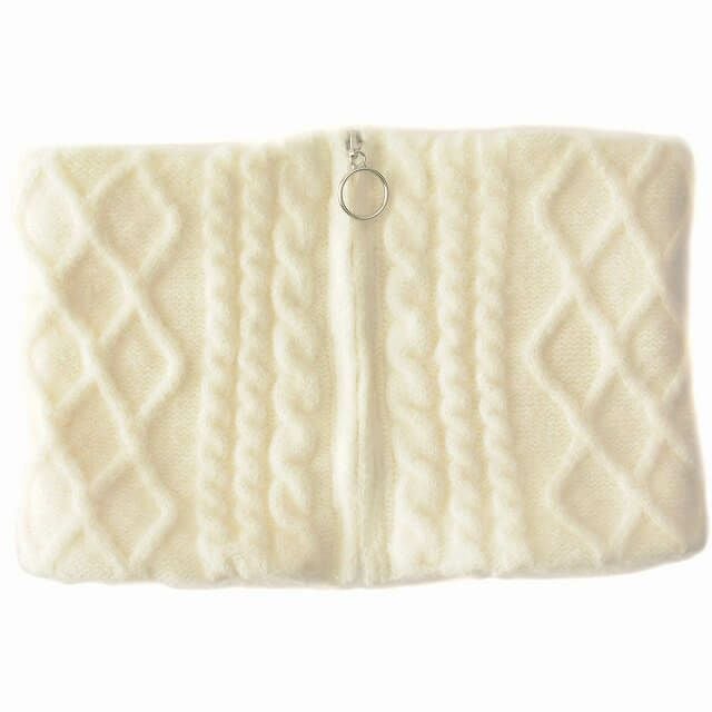 ジッパー ニット ボア ネックウォーマー