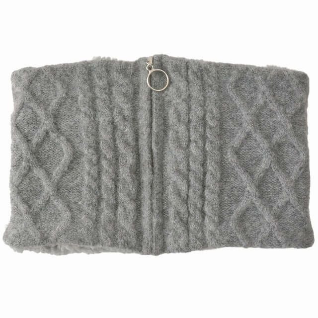 ジッパー ニット ボア ネックウォーマー