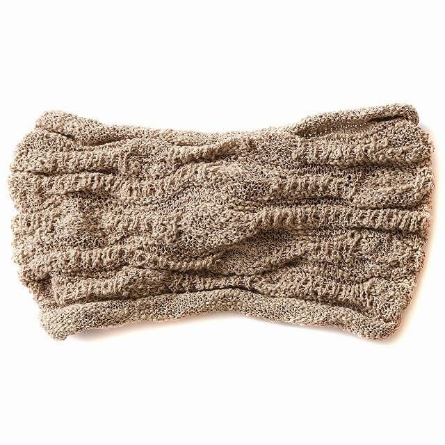 ピンクベージュのTUYU メッシュ ターバン ヘアバンド