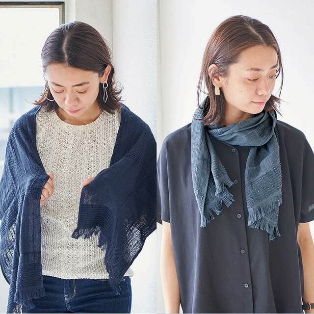 コットン たおる UVカット マフラー ストール 