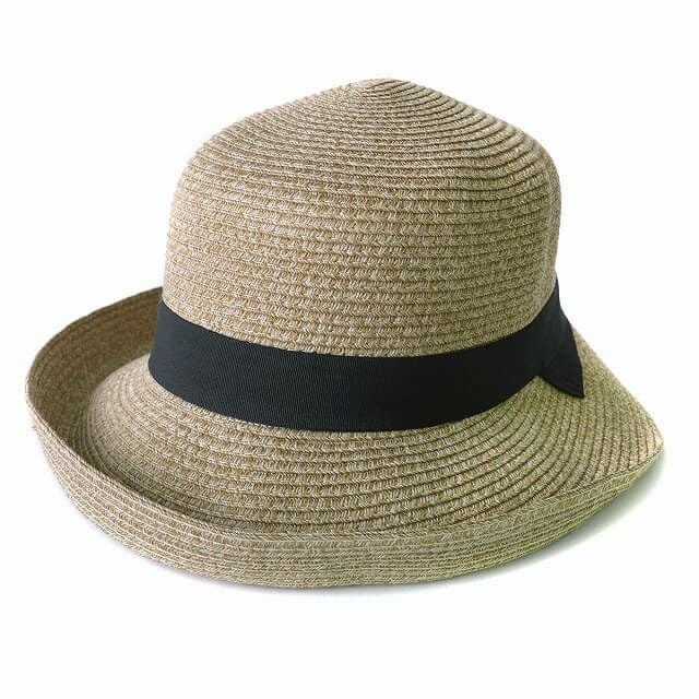 ミックスベージュの洗える UVカット バイザーハット