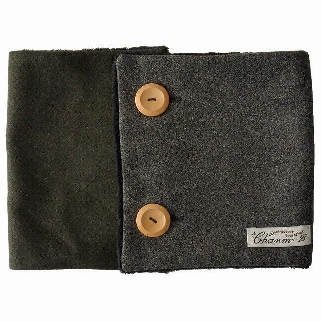 ボタン ボア ネックウォーマー