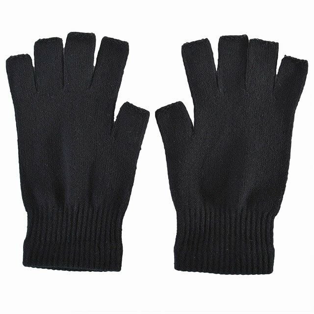 BATONER ブラック ニット手袋 日本製　ハンドウォーマー BATONER（バトナー）の「BATONER:ハンド ウォーマー（手袋）」 - WEAR