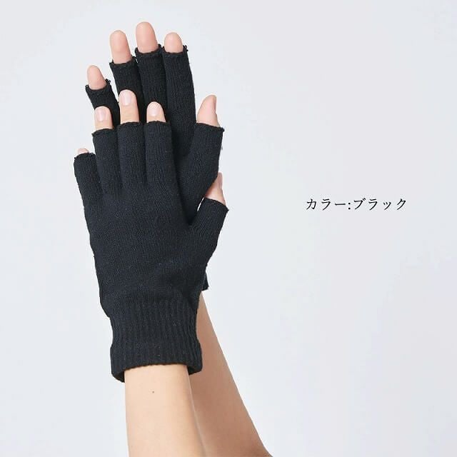 BATONER ブラック ニット手袋 日本製　ハンドウォーマー BATONER（バトナー）の「＜BATONER（バトナー）＞ シグネチャー ハンド