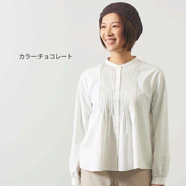 CHARM レース デザイン 手編み コットン ベレー