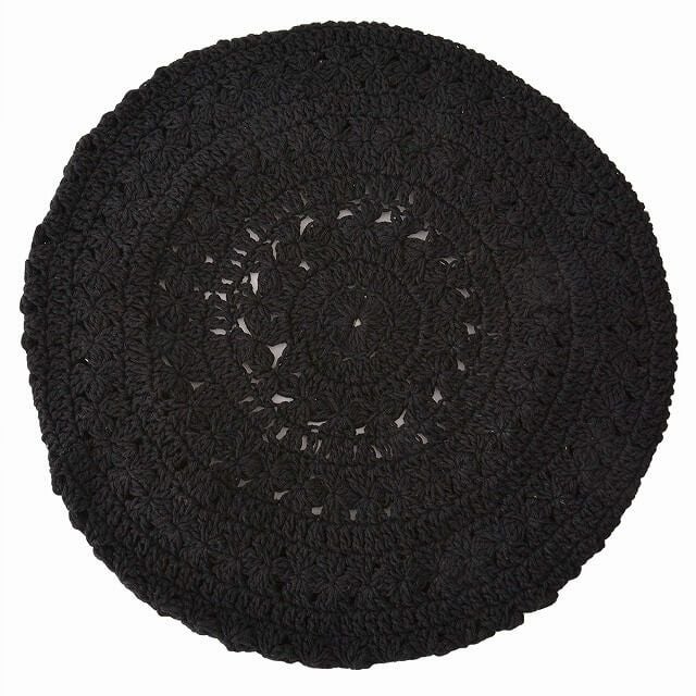 CHARM レース デザイン 手編み コットン ベレー