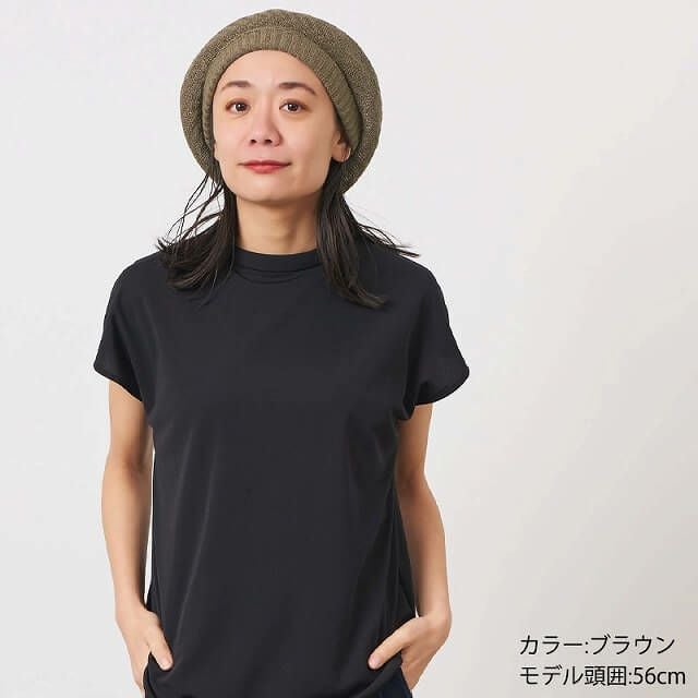 日本製 Ryuura リブ ゆったり リネン ベレー帽