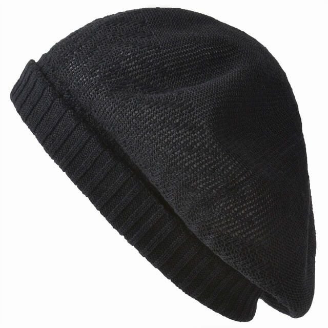 日本製 Ryuura リブ ゆったり リネン ベレー帽