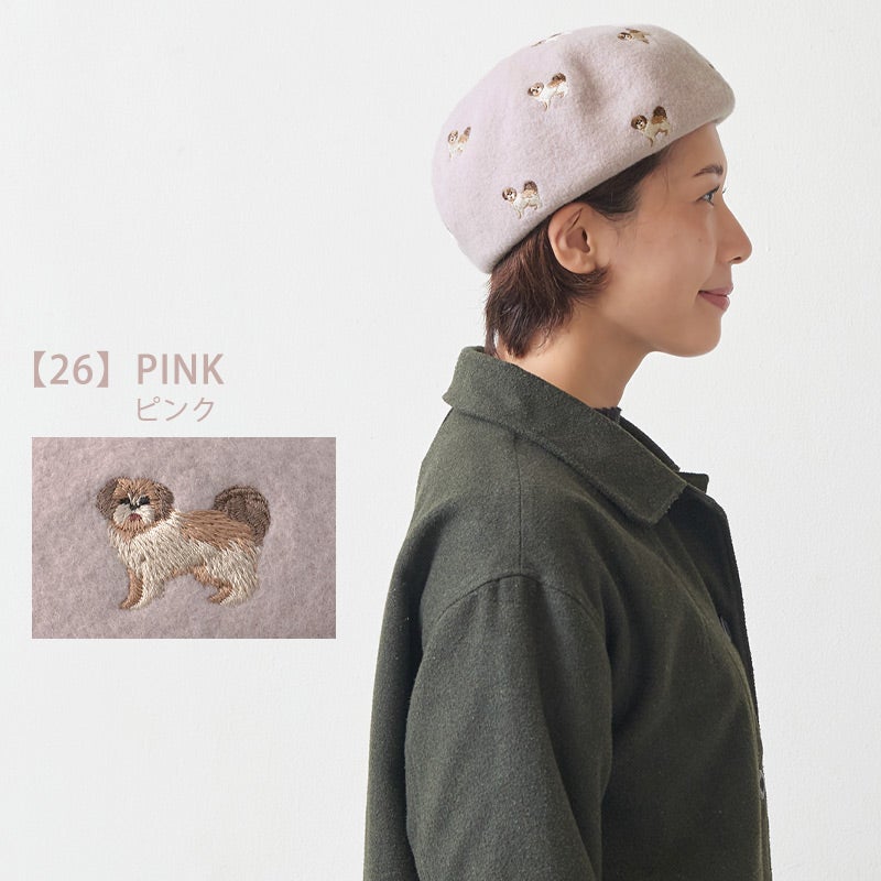 リカモ アニマル 刺繍 バスクベレー帽【JOY】