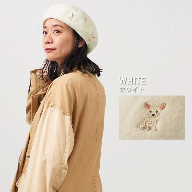 リカモ アニマル 刺繍 バスクベレー帽【JOY】