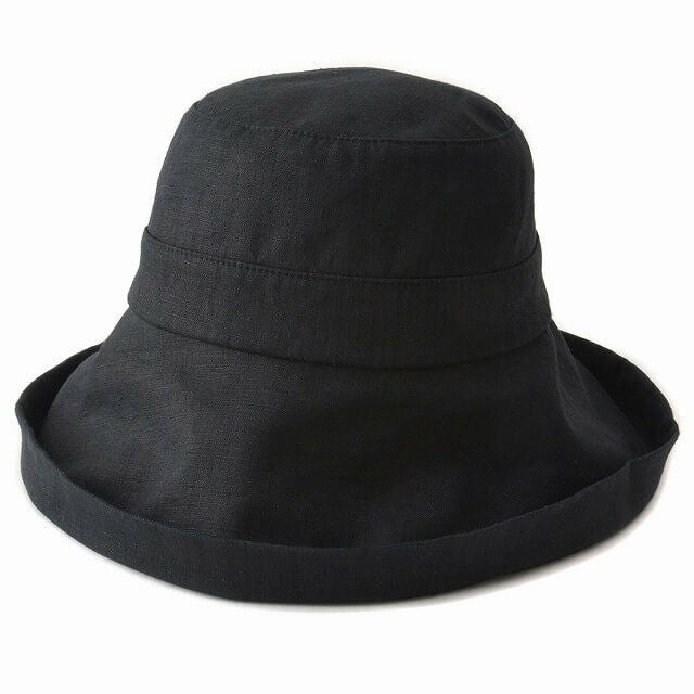 ASA リネン UVカット つば広ハット