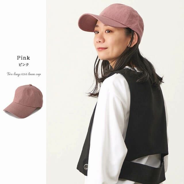Twu ロングバイザー リネン キャップ
