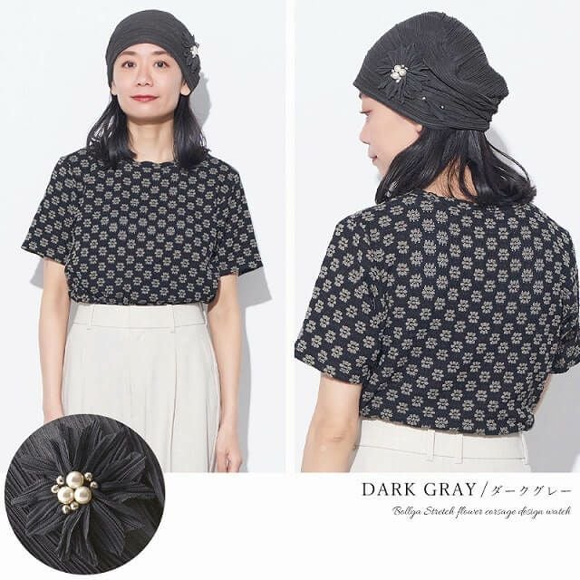 CHARM Bollga ストレッチ フラワー コサージュ デザインワッチ