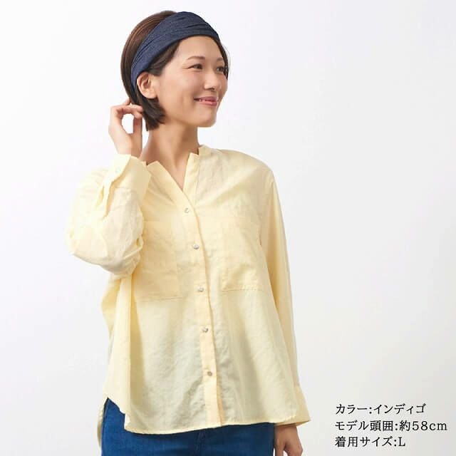 日本製 CHARM デニム 8oz コットン バンダナ ヘアバンド