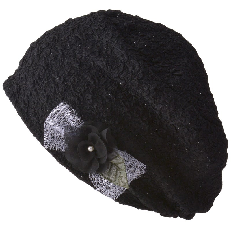 CHARM Kuoji フラワーコサージュ付き ラメ ストレッチ デザインワッチ