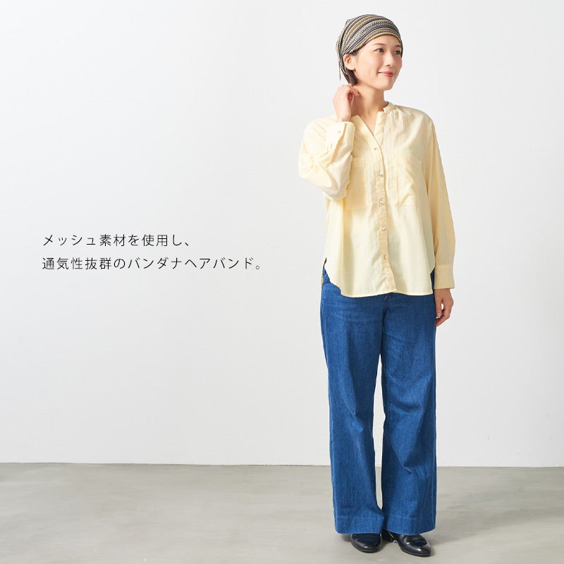 メッシュ カラー バンダナ ヘアバンド