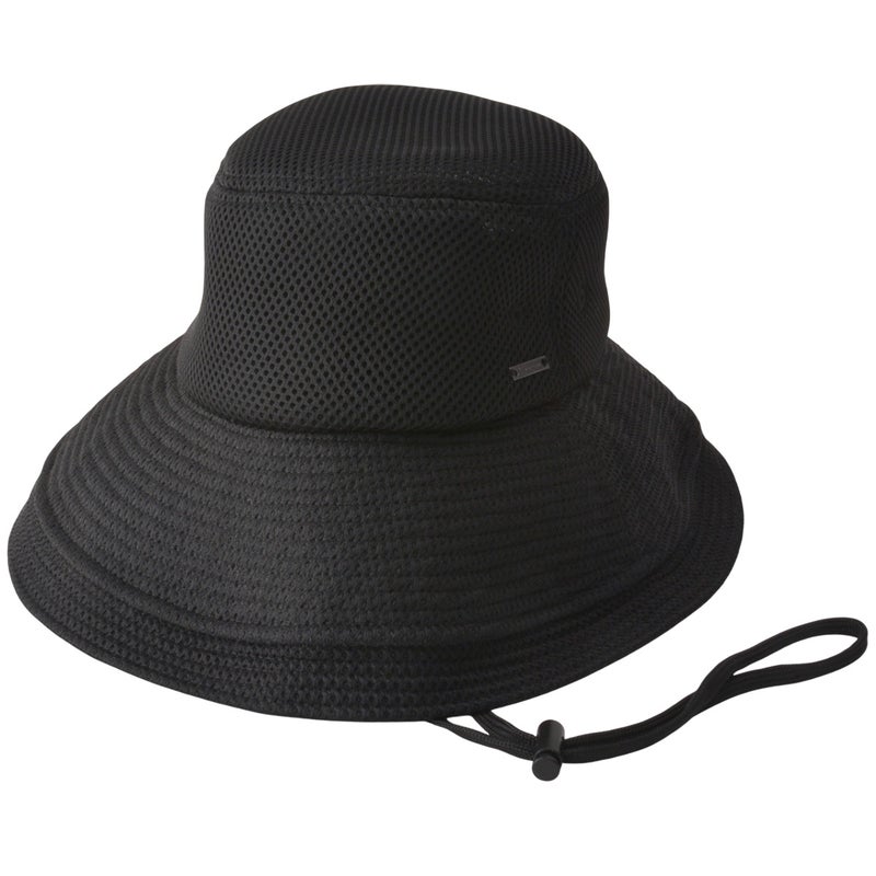 CHARM トバヘン メッシュ UVカット ひも付き つば広ハット