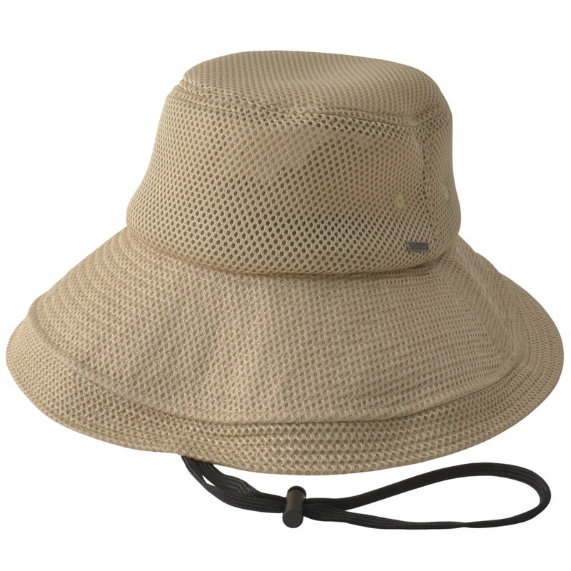 CHARM トバヘン メッシュ UVカット ひも付き つば広ハット