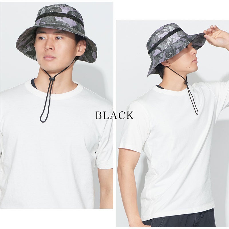 Parasol UVカット カモフラージュ柄 あご紐付き アドベンチャーハット