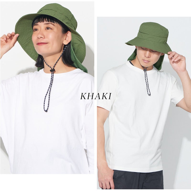 CANOPY ネックカバー&あご紐付き UVカット アドベンチャーハット