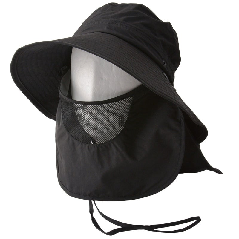 SEMI マスク＆ネックカバー＆あご紐付き UVカット バケットハット