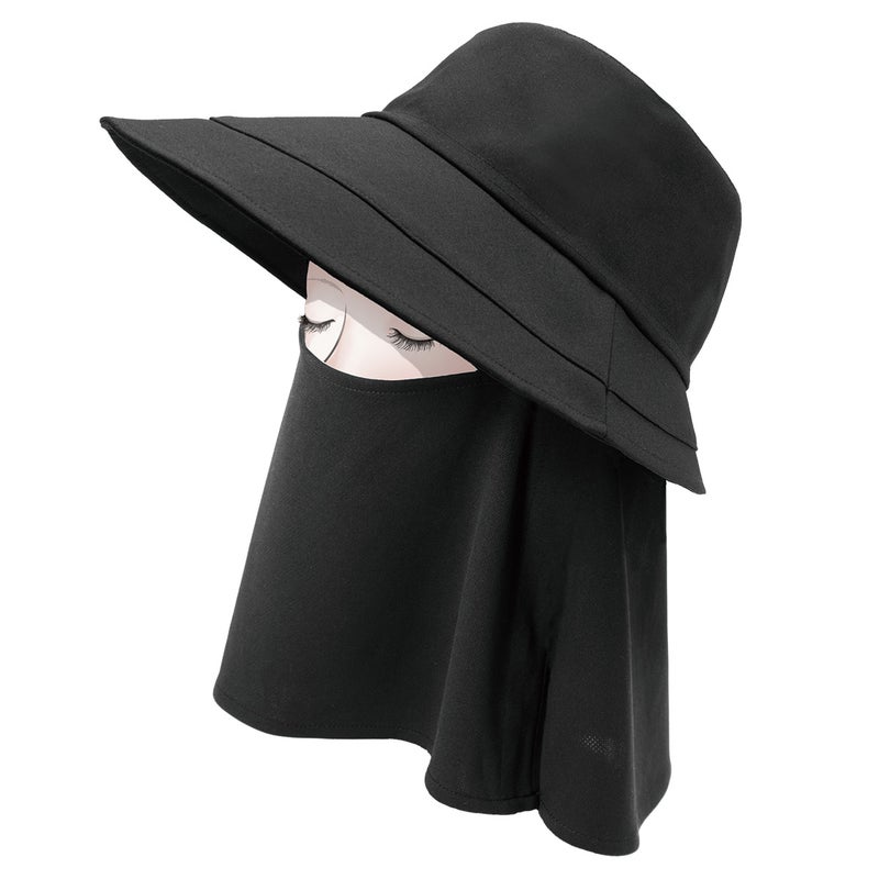 美々帽子 遮光 UVカット 日除けたれ付き ハット