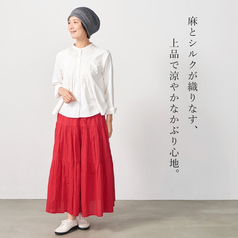 kuru シルク混 リネン ロール ビーニーワッチ