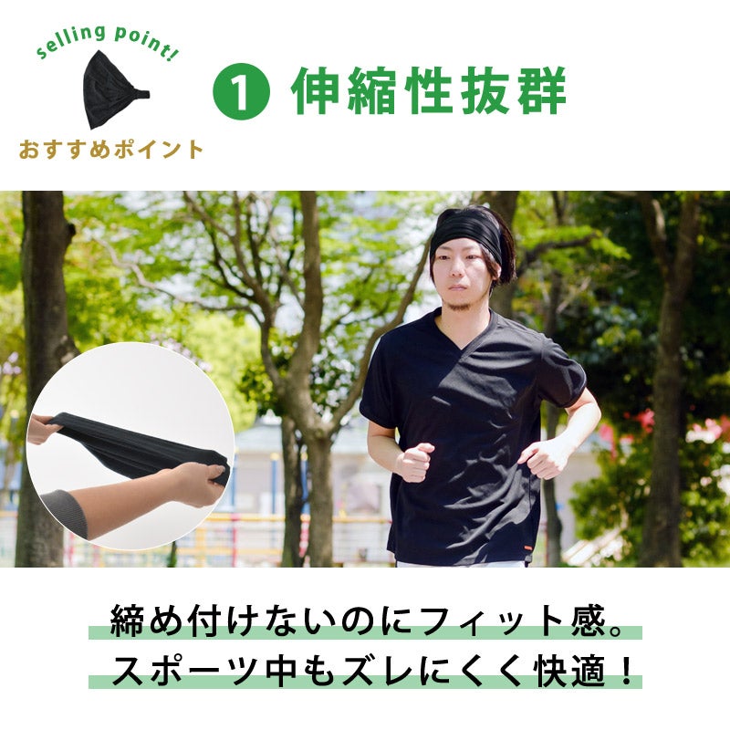 CHARM ビスコース バンダナ ターバン ヘアバンド 2本セット