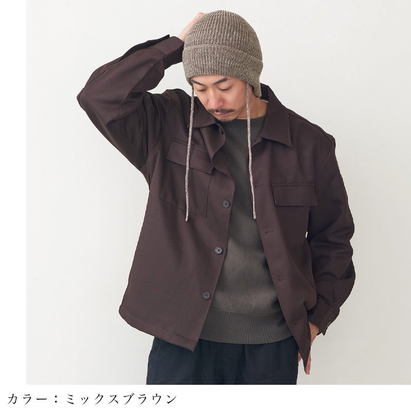 CHARM RIB ひも付き スリット ニット ビーニー ワッチ