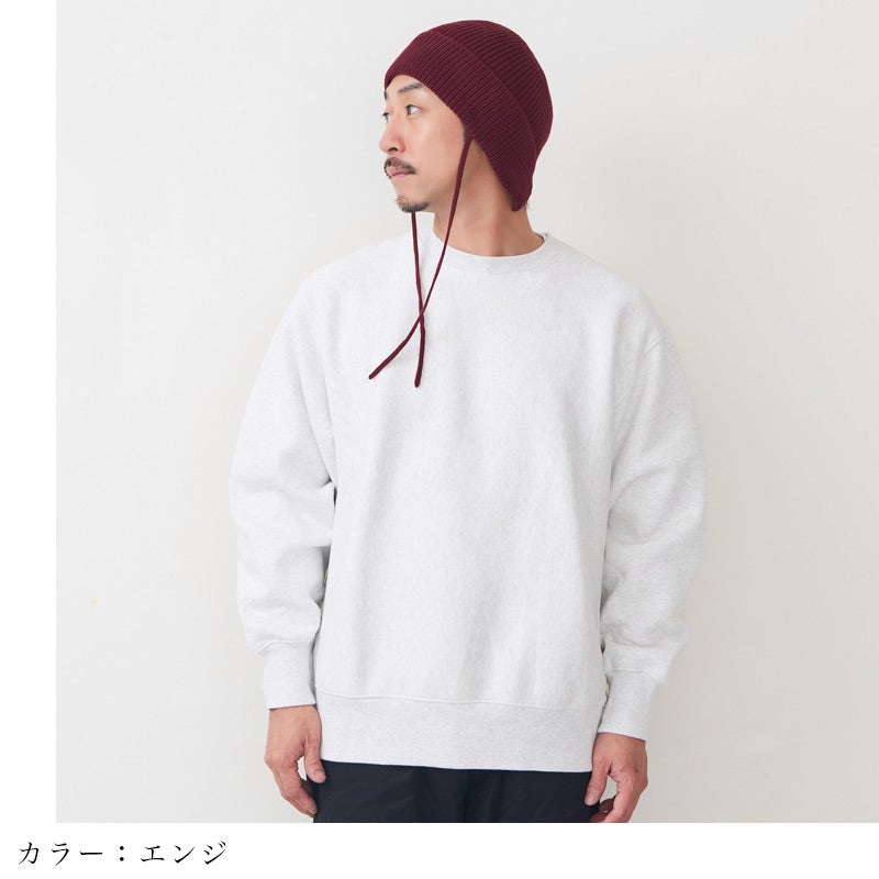 CHARM RIB ひも付き スリット ニット ビーニー ワッチ